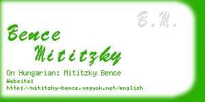 bence mititzky business card